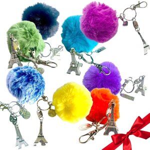 I Love ❤️ Paris | Eiffel Tower & Pompom Handmade Craft Keychain 🎀